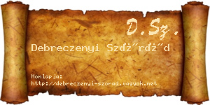Debreczenyi Szórád névjegykártya